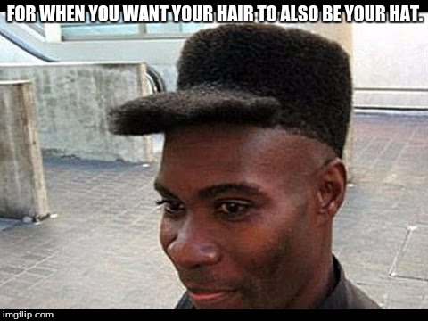 AfroHat | FOR WHEN YOU WANT YOUR HAIR TO ALSO BE YOUR HAT. | image tagged in afrohat | made w/ Imgflip meme maker