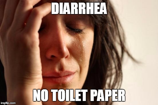 First World Problems | DIARRHEA; NO TOILET PAPER | image tagged in memes,first world problems | made w/ Imgflip meme maker