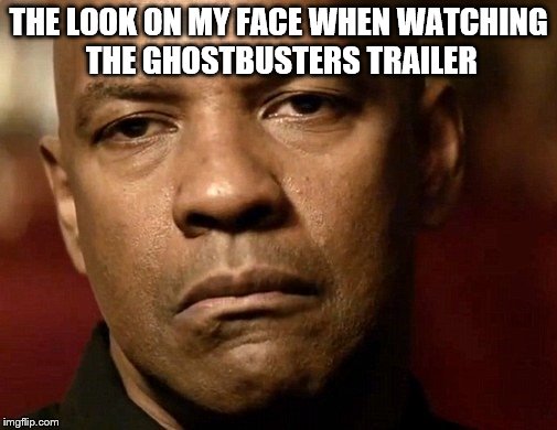 THE LOOK ON MY FACE WHEN WATCHING THE GHOSTBUSTERS TRAILER | image tagged in ghostbusters | made w/ Imgflip meme maker