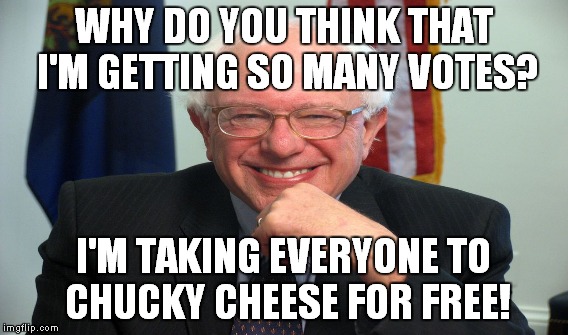 WHY DO YOU THINK THAT I'M GETTING SO MANY VOTES? I'M TAKING EVERYONE TO CHUCKY CHEESE FOR FREE! | made w/ Imgflip meme maker