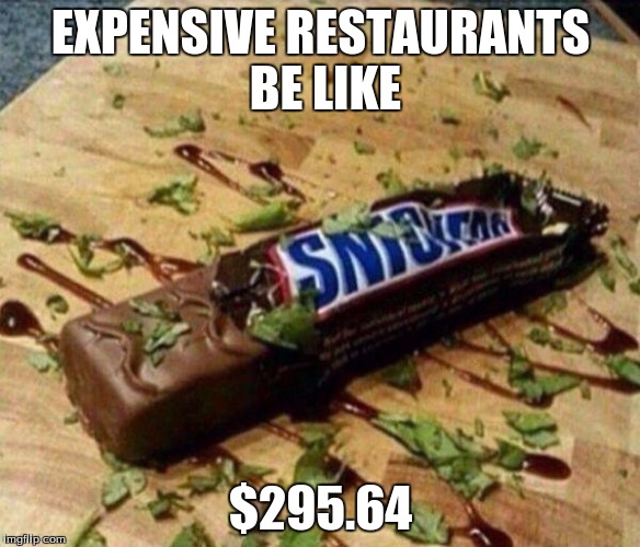 Expensive Restaurants Problems | EXPENSIVE RESTAURANTS BE LIKE; $295.64 | image tagged in funny memes | made w/ Imgflip meme maker