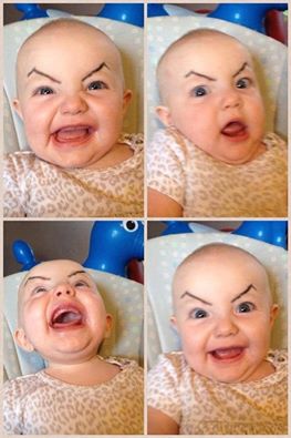 High Quality creepy baby eyebrows Blank Meme Template