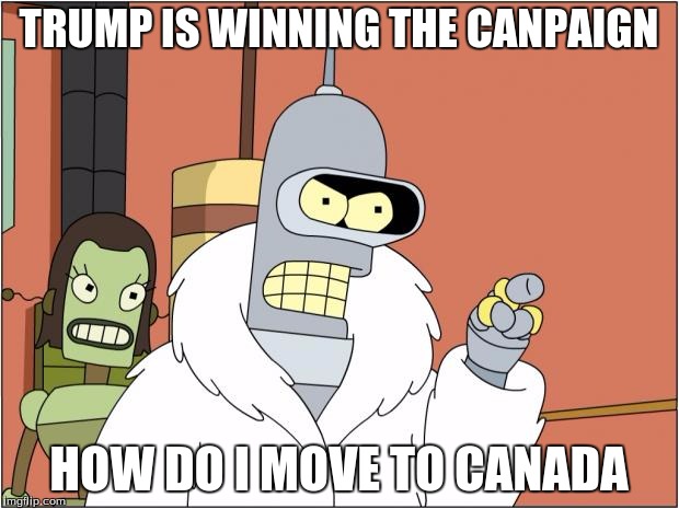 Bender Meme | TRUMP IS WINNING THE CANPAIGN; HOW DO I MOVE TO CANADA | image tagged in memes,bender | made w/ Imgflip meme maker