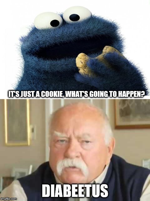 IT'S JUST A COOKIE, WHAT'S GOING TO HAPPEN? DIABEETUS | made w/ Imgflip meme maker