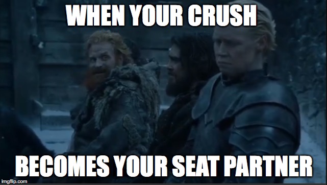 WHEN YOUR CRUSH; BECOMES YOUR SEAT PARTNER | image tagged in funny | made w/ Imgflip meme maker