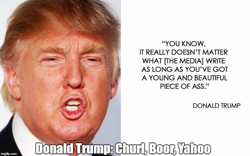 Donald Trump: Churl, Boor, Yahoo | made w/ Imgflip meme maker