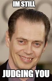 IM STILL; JUDGING YOU | image tagged in steve buscemi,judging you | made w/ Imgflip meme maker