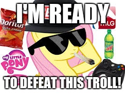 MLG Pony | I'M READY TO DEFEAT THIS TROLL! | image tagged in mlg pony | made w/ Imgflip meme maker
