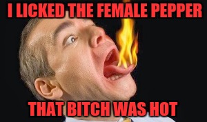 I LICKED THE FEMALE PEPPER THAT B**CH WAS HOT | made w/ Imgflip meme maker