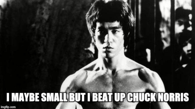 I MAYBE SMALL BUT I BEAT UP CHUCK NORRIS | made w/ Imgflip meme maker