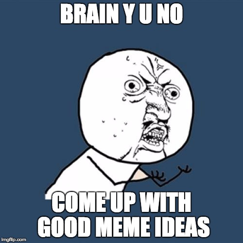 Y U No Meme | BRAIN Y U NO; COME UP WITH GOOD MEME IDEAS | image tagged in memes,y u no | made w/ Imgflip meme maker