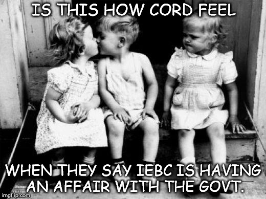 IS THIS HOW CORD FEEL; WHEN THEY SAY IEBC IS HAVING AN AFFAIR WITH THE GOVT. | image tagged in cord vs iebc | made w/ Imgflip meme maker