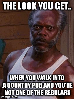 THE LOOK YOU GET.. WHEN YOU WALK INTO A COUNTRY PUB AND YOU'RE NOT ONE OF THE REGULARS | image tagged in memes | made w/ Imgflip meme maker