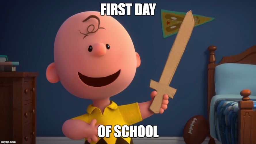 FIRST DAY; OF SCHOOL | image tagged in snoopy | made w/ Imgflip meme maker