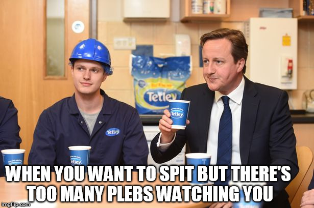 watching you | WHEN YOU WANT TO SPIT BUT THERE'S TOO MANY PLEBS WATCHING YOU | image tagged in pleb,david cameron,conservative tory,eu election,funny,tetley tea | made w/ Imgflip meme maker