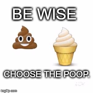 Poop Emoji  | BE WISE; CHOOSE THE POOP. | image tagged in emoji,poop,memes | made w/ Imgflip meme maker