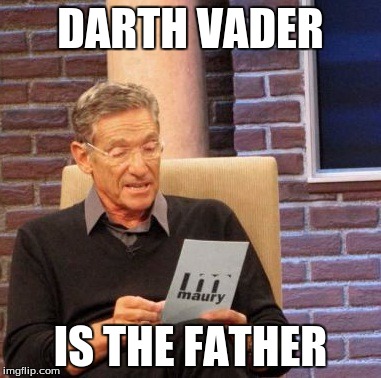 Maury Lie Detector | DARTH VADER; IS THE FATHER | image tagged in memes,maury lie detector | made w/ Imgflip meme maker