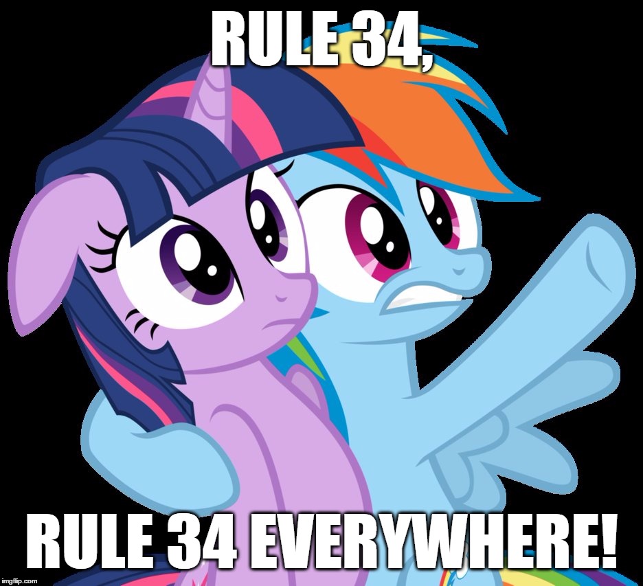 RULE 34, RULE 34 EVERYWHERE! | image tagged in ponies,ponies everywhere | made w/ Imgflip meme maker