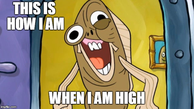 THIS IS HOW I AM; WHEN I AM HIGH | image tagged in high,spongebob | made w/ Imgflip meme maker