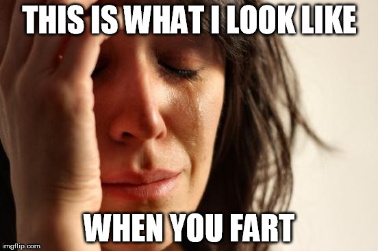 First World Problems Meme | THIS IS WHAT I LOOK LIKE; WHEN YOU FART | image tagged in memes,first world problems | made w/ Imgflip meme maker