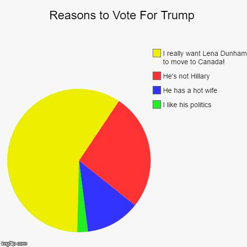 image tagged in funny,pie charts,trump 2016 | made w/ Imgflip chart maker