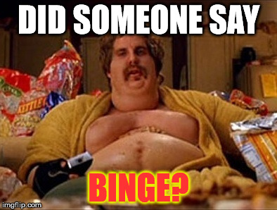 Binging Barry | DID SOMEONE SAY BINGE? | image tagged in binging barry | made w/ Imgflip meme maker