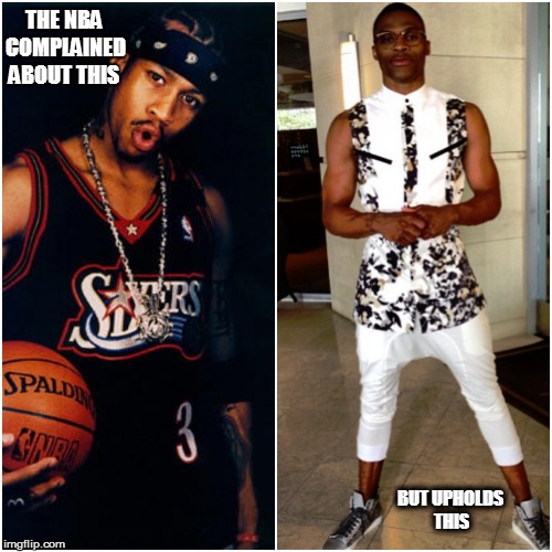 THE NBA COMPLAINED ABOUT THIS; BUT UPHOLDS THIS | image tagged in nba | made w/ Imgflip meme maker