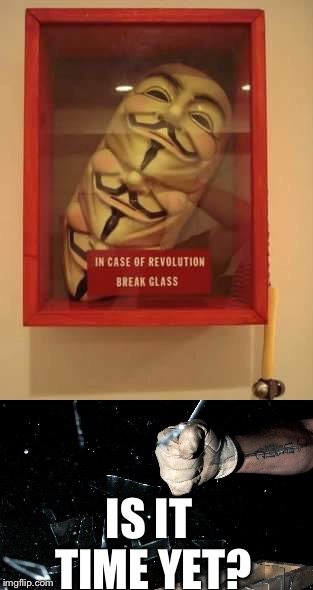 In Case of Revolution | IS IT TIME YET? | image tagged in revolution,break,glass,time,fist,case | made w/ Imgflip meme maker