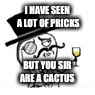 I HAVE SEEN A LOT OF PRICKS; BUT YOU SIR ARE A CACTUS | image tagged in sir | made w/ Imgflip meme maker