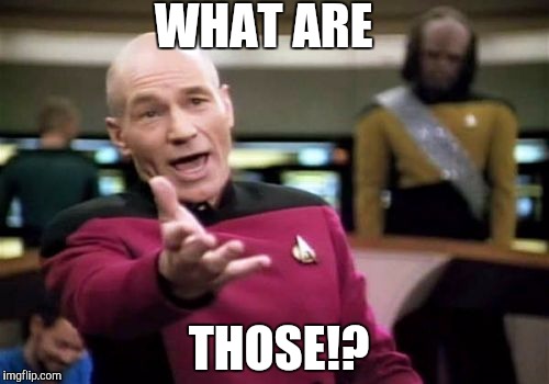 Picard Wtf | WHAT ARE; THOSE!? | image tagged in memes,picard wtf | made w/ Imgflip meme maker