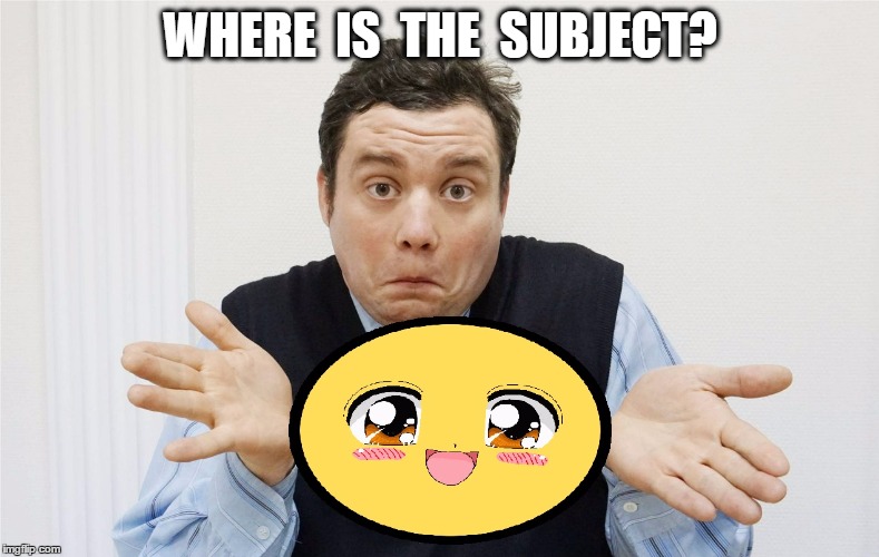 WHERE  IS  THE  SUBJECT? | image tagged in teacheralex,teacher,alex,english,subject | made w/ Imgflip meme maker