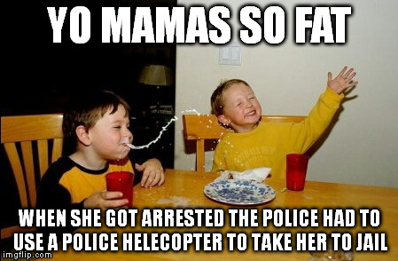 Yo Mamas So Fat | YO MAMAS SO FAT; WHEN SHE GOT ARRESTED THE POLICE HAD TO USE A POLICE HELECOPTER TO TAKE HER TO JAIL | image tagged in memes,yo mamas so fat | made w/ Imgflip meme maker