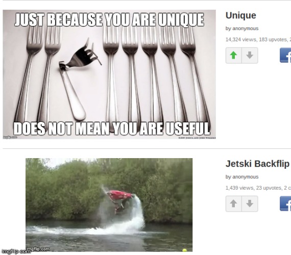 imgflip in a nutshell: social commentary right next to random sh*t, both submitted by "anonymous" | image tagged in memes,imgflip | made w/ Imgflip meme maker