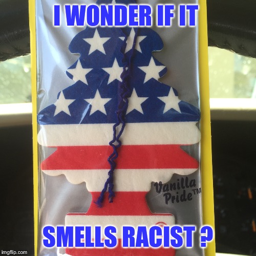vanilla pride | I WONDER IF IT; SMELLS RACIST ? | image tagged in funny memes,not a racist | made w/ Imgflip meme maker