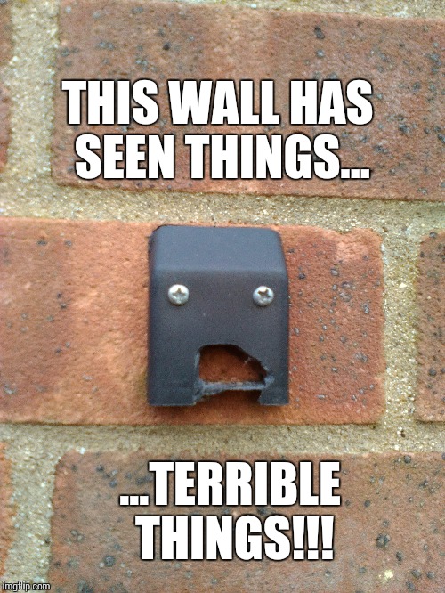 What has been seen... | THIS WALL HAS SEEN THINGS... ...TERRIBLE THINGS!!! | image tagged in memes,funny memes,wall,terrible | made w/ Imgflip meme maker