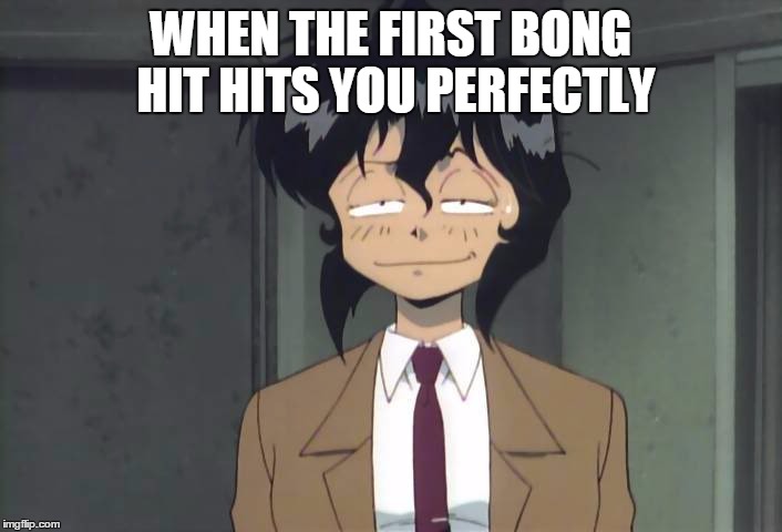 Relaxed Rally | WHEN THE FIRST BONG HIT HITS YOU PERFECTLY | image tagged in anime,rally,relaxed | made w/ Imgflip meme maker