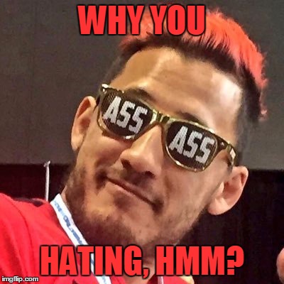 WHY YOU; HATING, HMM? | image tagged in no haters | made w/ Imgflip meme maker