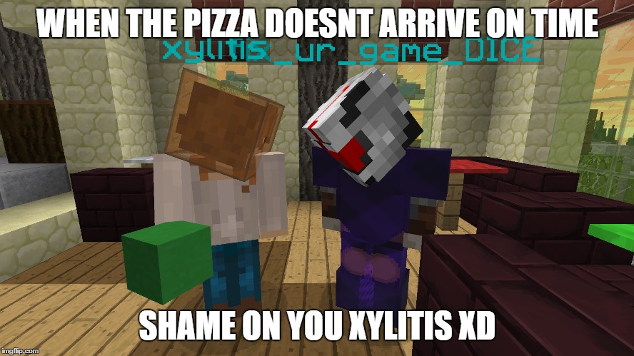 WHEN THE PIZZA DOESNT ARRIVE ON TIME; SHAME ON YOU XYLITIS XD | image tagged in xvs,fixy | made w/ Imgflip meme maker