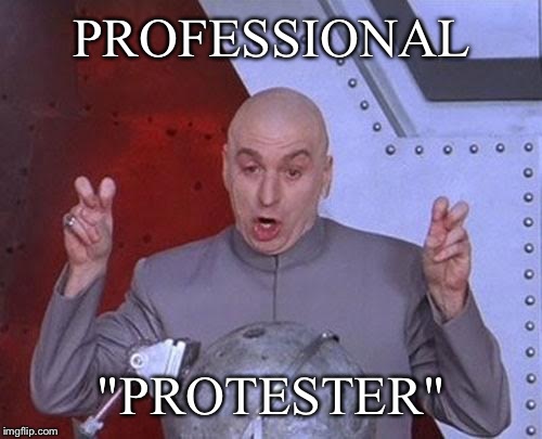 Dr Evil Laser Meme | PROFESSIONAL "PROTESTER" | image tagged in memes,dr evil laser | made w/ Imgflip meme maker