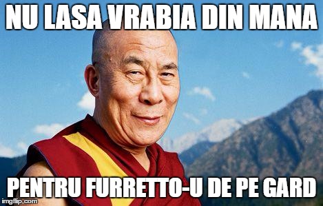 dalai-lama | NU LASA VRABIA DIN MANA; PENTRU FURRETTO-U DE PE GARD | image tagged in dalai-lama | made w/ Imgflip meme maker