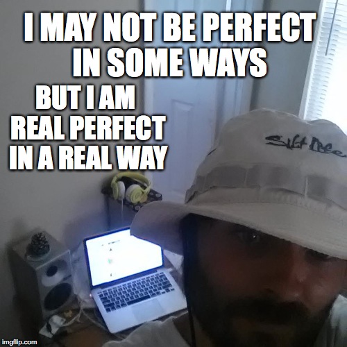 Not Perfect | I MAY NOT BE PERFECT IN SOME WAYS; BUT I AM REAL PERFECT IN A REAL WAY | image tagged in funny memes,so i got that goin for me which is nice | made w/ Imgflip meme maker