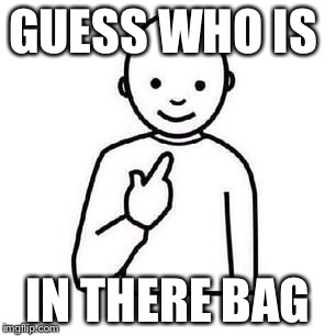 Guess who | GUESS WHO IS; IN THERE BAG | image tagged in guess who | made w/ Imgflip meme maker