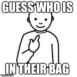 Guess who | GUESS WHO IS; IN THEIR BAG | image tagged in guess who | made w/ Imgflip meme maker