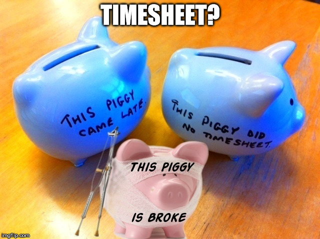 This Lil Piggy is Broke | TIMESHEET? | image tagged in timesheet reminder | made w/ Imgflip meme maker