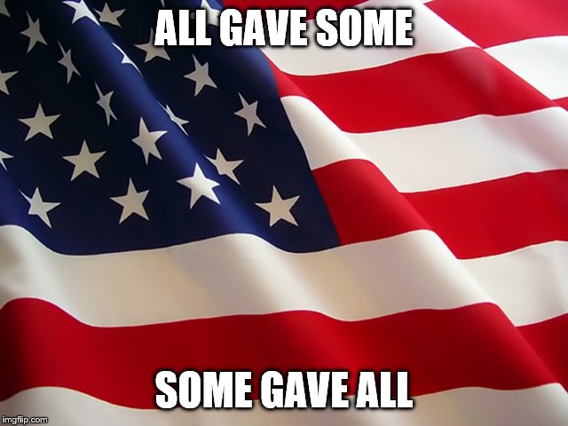 ALL GAVE SOME; SOME GAVE ALL | image tagged in flag | made w/ Imgflip meme maker