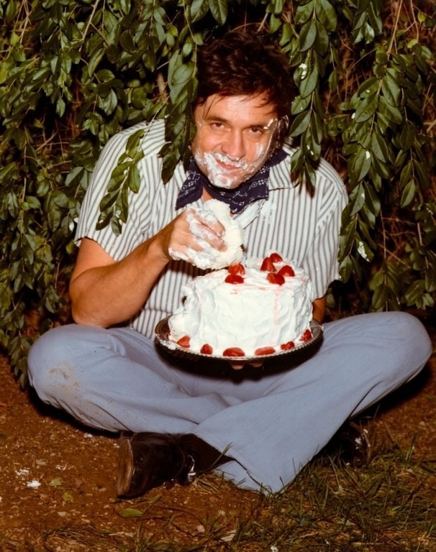 High Quality Johnny Cash Eating Cake Blank Meme Template