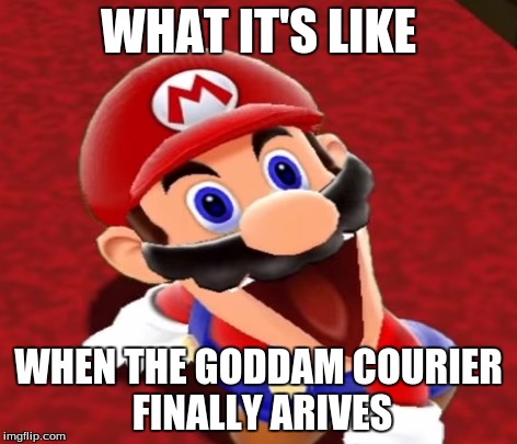 It has happened to me. | WHAT IT'S LIKE; WHEN THE GODDAM COURIER FINALLY ARIVES | image tagged in smg4 | made w/ Imgflip meme maker