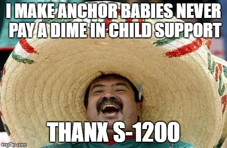 Juan Mexican Man | I MAKE ANCHOR BABIES NEVER PAY A DIME IN CHILD SUPPORT; THANX S-1200 | image tagged in juan mexican man | made w/ Imgflip meme maker