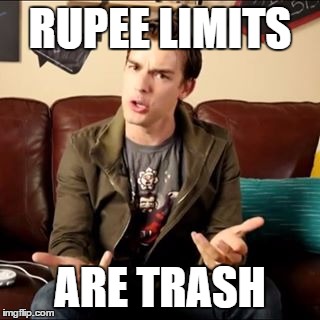MatPat trash | RUPEE LIMITS; ARE TRASH | image tagged in matpat trash | made w/ Imgflip meme maker