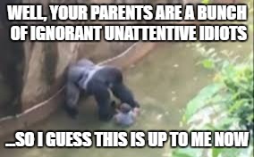 ..the better parent? | WELL, YOUR PARENTS ARE A BUNCH OF IGNORANT UNATTENTIVE IDIOTS; ...SO I GUESS THIS IS UP TO ME NOW | image tagged in funny memes,memes | made w/ Imgflip meme maker